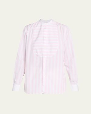 SEBLINE Bunny Striped Tuxedo Bubshirt - Pink