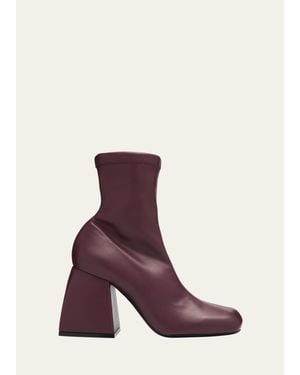 NODALETO Bulla Miula Leather Ankle Boots - Purple