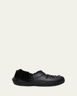 Simone Rocha x Crocs X Crocs Crystal Faux Fur Clogs - White