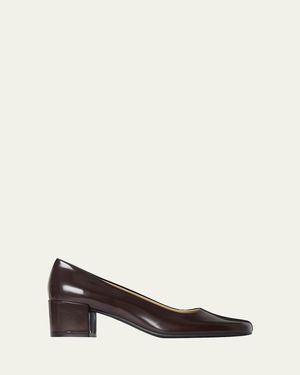 The Row Penelope Leather Pumps - Natural