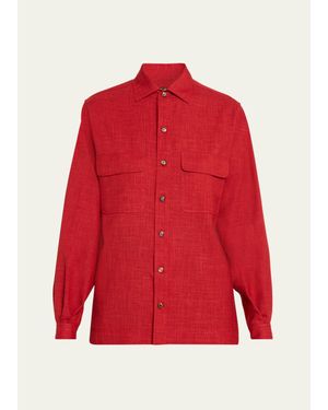 Loro Piana Ida Buttoned Long-Sleeve Shirt - Red