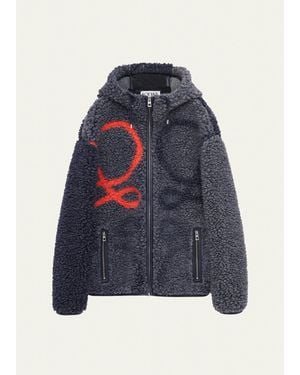 Loewe Hooded Teddy Jacket - Blue