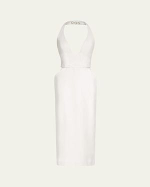 Twp On Again Off Again Halter Midi Dress - Natural