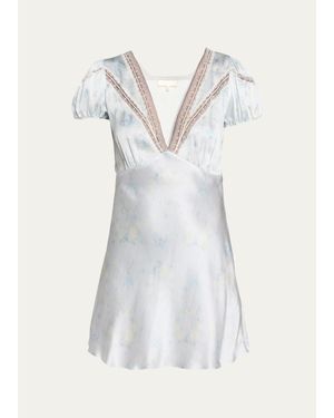 LoveShackFancy Sylara Floral Jacquard Mini Dress - White
