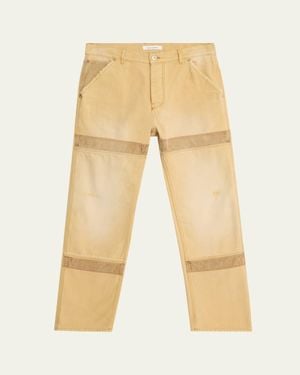 Wales Bonner Sierra Knee-Panel Corduroy Patchwork Jeans - Natural