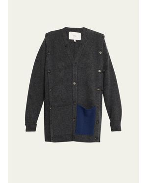 Setchu Button Cardigan - Blue