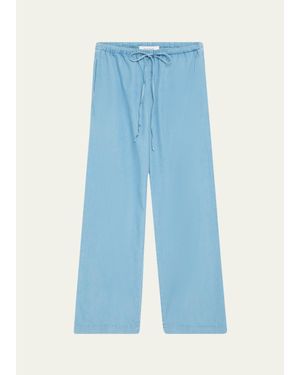 SPRWMN Kauai Chambray Drawstring Pants - Blue