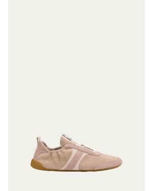 Chloé Kick Suede Low-Top Sneakers - Natural