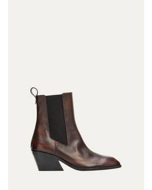 NODALETO 65Mm Leather Chelsea Booties - White
