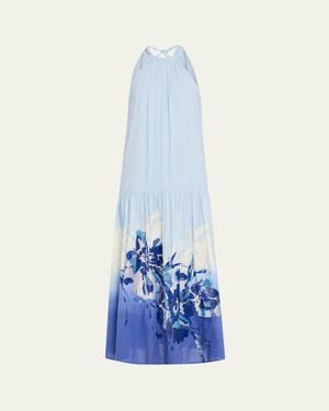 Kobi Halperin Daelia Sequin Floral-Print Halter Maxi Dress - Blue