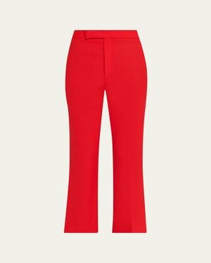 Maria McManus High-Rise Straight-Leg Crop Pants - Red