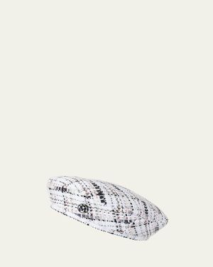 Maison Michel New Billy Snowy Tweed Beret - White