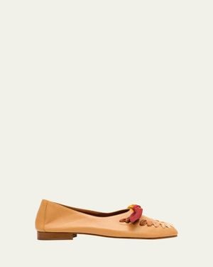 Hereu Juliol Foulard Leather Deconstructed Loafers - Brown