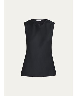 All Three Carine Silk Sleeveless Top - Black
