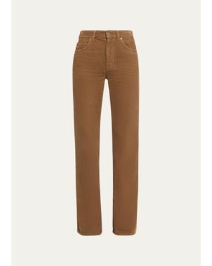 Saint Laurent 70S Corduroy Straight-Leg Jeans - Natural