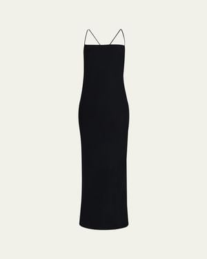 Diane von Furstenberg Stanton Backless Bodycon Stretch Satin Gown - Black