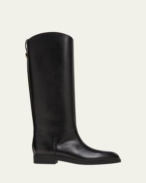 Loro Piana Kilda Leather Riding Boots - Black