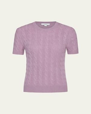 Vince Cable-Knit Cashmere-Blend Sweater - Pink