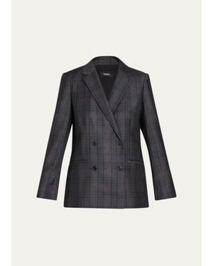 Theory Relaxed Double-Breasted Jacket - Blue