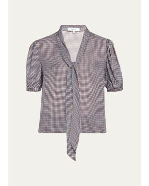 FRAME The Sonnet Silk Blouse - Purple