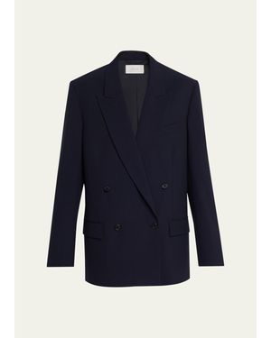 The Row Paden Double-Breasted Oversized Jacket - Blue