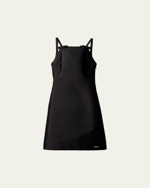 miu miu black and white dress Miu Miu V-neck Organza-trimmed Velvet Minidress  Petite Chrie