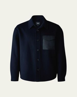 Mackage Emmanuel Double-Face Wool Overshirt - Blue