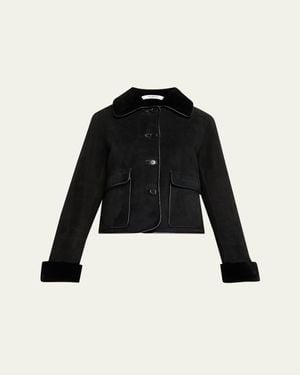 Fleurette Rowan Shearling Barn Jacket - Black