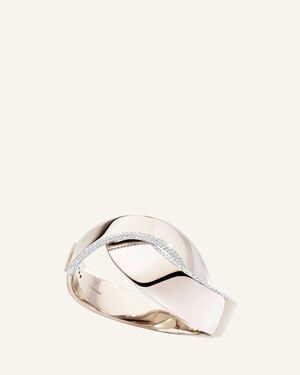 Vhernier Abbraccio 18K Demi Pave Bangle - Natural