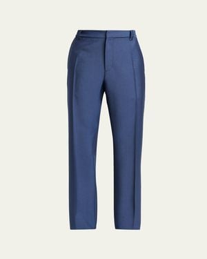 Versace Wool Pleated Pants - Blue