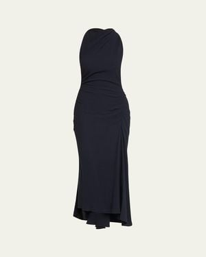 A.L.C. Inez Draped High-Neck Dress - Blue