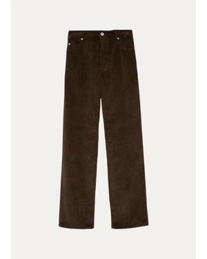 Loewe Mid-Rise Corduroy Straight-Leg Pants - Brown