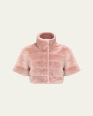 Gorski Reversible Shearling Lamb Bolero - Pink