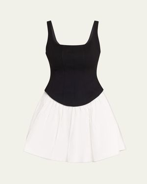 Toccin Felicie Drop-Waist Mini Dress - Black