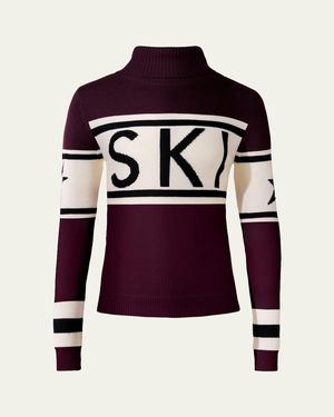 Perfect Moment Schild Ski Intarsia Turtleneck Sweater - Red