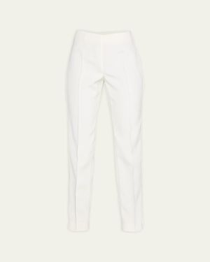 Akris Melissa Mid-Rise Slim-Leg Pants - White