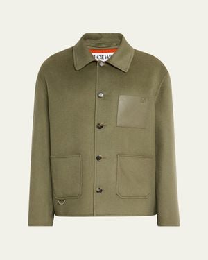 Loewe Wool-Cashmere Shirt Jacket - Green