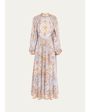 Zimmermann Echo Billow Silk Maxi Dress - Pink