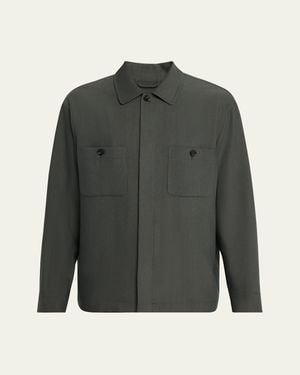 Loro Piana Alfred Linen And Mohair Overshirt - Gray