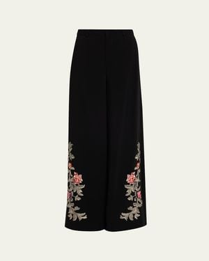 Cinq À Sept Rococo Embroidered Pants - Black