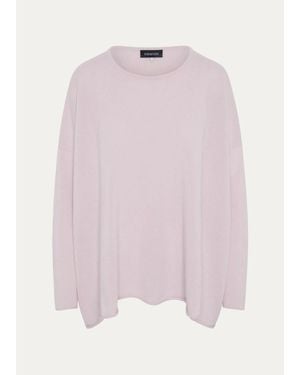 Eskandar Cashmere A-Line Bateau Neck Sweater - Pink