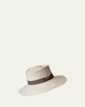 Inverni Large-Brim Panama Straw Hat - Natural