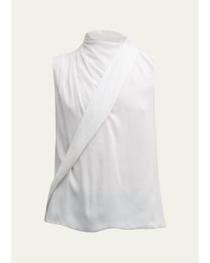 Giorgio Armani Silk Cross-Front Blouse - White