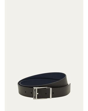 Ferragamo Smooth Leather Roller-Buckle Belt - White