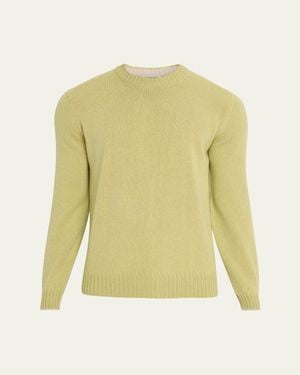 FIORONI CASHMERE Cashmere Knit Crewneck Sweater - Yellow