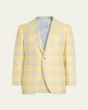 Cesare Attolini Cashmere And Silk Oversized Plaid Single-Breasted Sport Coat - Natural