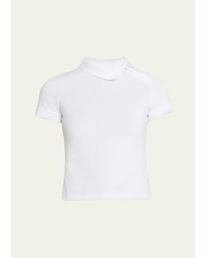 A.W.A.K.E. MODE Collared Tennis Top - White