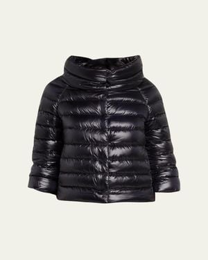 Herno Sofia Ultra-Lightweight Down Bolero Jacket - Black