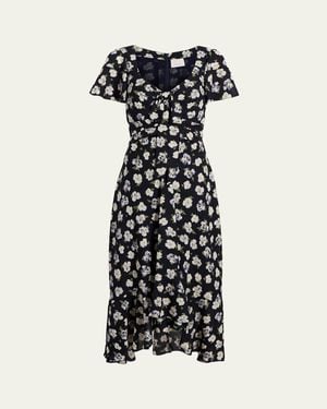 Cinq À Sept Isha Floral Short-Sleeve Dress - Multicolor