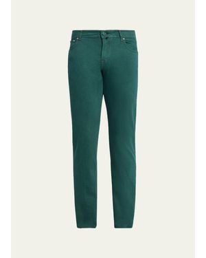 Kiton Kurabo Straight-Leg Stretch Five-Pocket Pants - Green